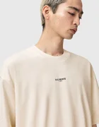 AllSaints Памучна тениска MIKRO в бяло с принт M028JE