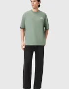 AllSaints Памучна тениска ODYSSEY в зелено с принт M008PE