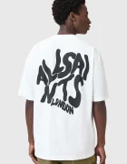 AllSaints Памучна тениска ORLANDO в зелено с принт M066PC