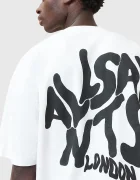 AllSaints Памучна тениска ORLANDO в зелено с принт M066PC