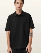 AllSaints Памучна тениска с яка XANDER