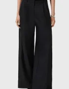 AllSaints Панталон с вълна в черно с широка каройка с висока талия W052QD