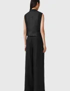 AllSaints Панталон с вълна в черно с широка каройка с висока талия W052QD