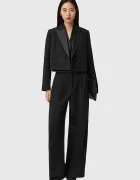 AllSaints Панталон с вълна в черно с широка каройка с висока талия W052QD