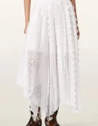 AllSaints Пола VASHTIE в бяло среднодълга разкроена W034RE