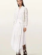 AllSaints Пола VASHTIE в бяло среднодълга разкроена W034RE