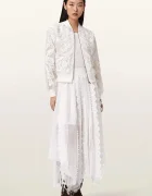 AllSaints Пола VASHTIE в бяло среднодълга разкроена W034RE