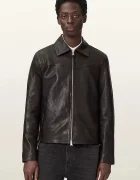 AllSaints преходно яке мъжко от кожа TUNE кафяво M042LE