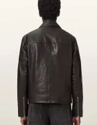 AllSaints преходно яке мъжко от кожа TUNE кафяво M042LE