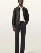 AllSaints преходно яке мъжко от кожа TUNE кафяво M042LE