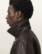 AllSaints преходно яке мъжко от кожа TUNE кафяво M042LE