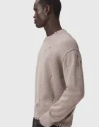 AllSaints пуловер мъжки с вълна WOLF бежов M017KF