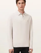 AllSaints пуловер мъжки с вискоза STATTEN бежов M038KA