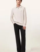 AllSaints пуловер мъжки с вискоза STATTEN бежов M038KA