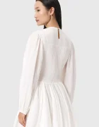 AllSaints разкроена памучна рокля CHIA бяла W014DE