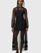 AllSaints разкроена рокля CESCA черна W019DF