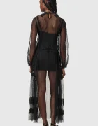 AllSaints разкроена рокля CESCA черна W019DF