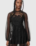 AllSaints разкроена рокля CESCA черна W019DF