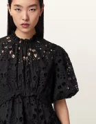 AllSaints разкроена рокля ODETTE черна W001DE