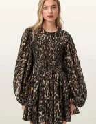AllSaints разкроена рокля от памук CHIA кафява W014DE