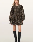 AllSaints разкроена рокля от памук CHIA кафява W014DE