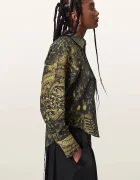 AllSaints риза дамска с лиосел CORY зелена с щампа W025PF