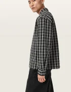 AllSaints риза мъжка от памук CASBAH черна на каре M009SF