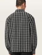 AllSaints риза мъжка от памук CASBAH черна на каре M009SF