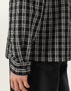 AllSaints риза мъжка от памук CASBAH черна на каре M009SF
