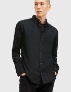 AllSaints риза мъжка от памук с еластан HAWTHORNE LS SHIRT черна M150SB