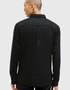 AllSaints риза мъжка от памук с еластан HAWTHORNE LS SHIRT черна M150SB