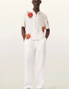 AllSaints риза мъжка с лен FLEUR бежова M108SE