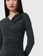 AllSaints Рокля HANAKO CUPRO в черно дълга с кройка по тялото W015DC