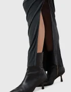 AllSaints Рокля HANAKO CUPRO в черно дълга с кройка по тялото W015DC