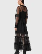 AllSaints Рокля NITA в черно дълга със стандартна кройка W225DD