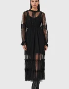 AllSaints Рокля NITA в черно дълга със стандартна кройка W225DD