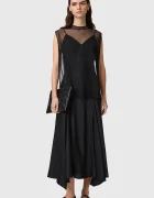AllSaints рокля тип блуза AVA черна с изчистена шарка W167DE