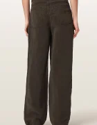 AllSaints широк панталон дамски с добавен лен PHI кафяв W029TF