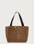 AllSaints шопинг чанта дамска от велур ROSALIE кафява W715XD