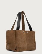 AllSaints шопинг чанта дамска от велур ROSALIE кафява W715XD