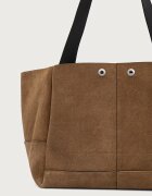 AllSaints шопинг чанта дамска от велур ROSALIE кафява W715XD