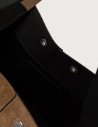 AllSaints шопинг чанта дамска от велур ROSALIE кафява W715XD