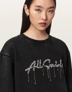 AllSaints суичър дамски от памук CHAINS PIPPA черен W040JF