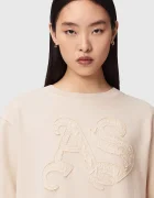 AllSaints суичър дамски от памук INSIGNIA бежов W198JE
