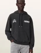 AllSaints суичър с качулка мъжки от памук CHROMIUM черен M001NF
