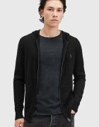 AllSaints суичър с цип и качулка мъжки от вълна черен M084KB