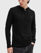 AllSaints суичър с цип и качулка мъжки от вълна черен M084KB