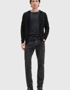 AllSaints суичър с цип и качулка мъжки от вълна черен M084KB