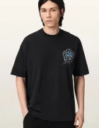 AllSaints тениска basic мъжка с добавен лен AFFIX черна M040PE