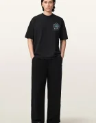 AllSaints тениска basic мъжка с добавен лен AFFIX черна M040PE
